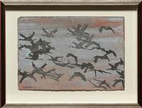 Calligraphy of Cranes Framed Art by Thomas Swanston